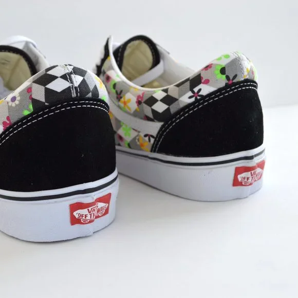 Vans old skool checker cube sneaker shoes black gray new - Picture 4 of 8